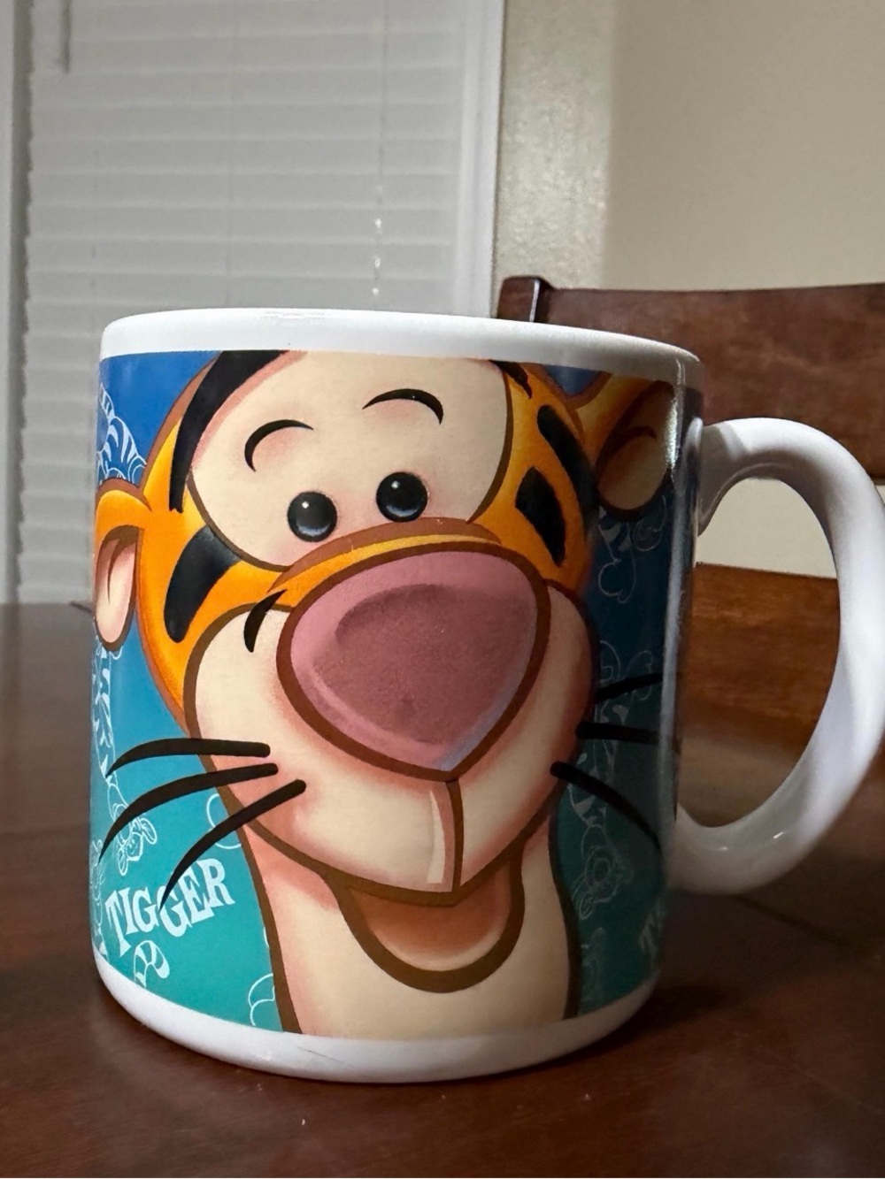 Disney Tigger Mug with Blue, Orange & Pink Artwork